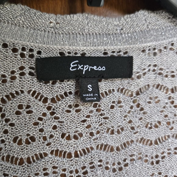 Express Silver And Gray Lace Knit Shrug In Small - Picture 4 of 6